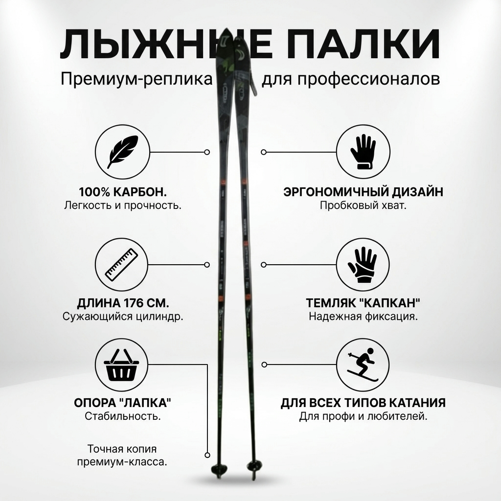 Лыжные палки для горнолыжного спорта и бега — изображение 2