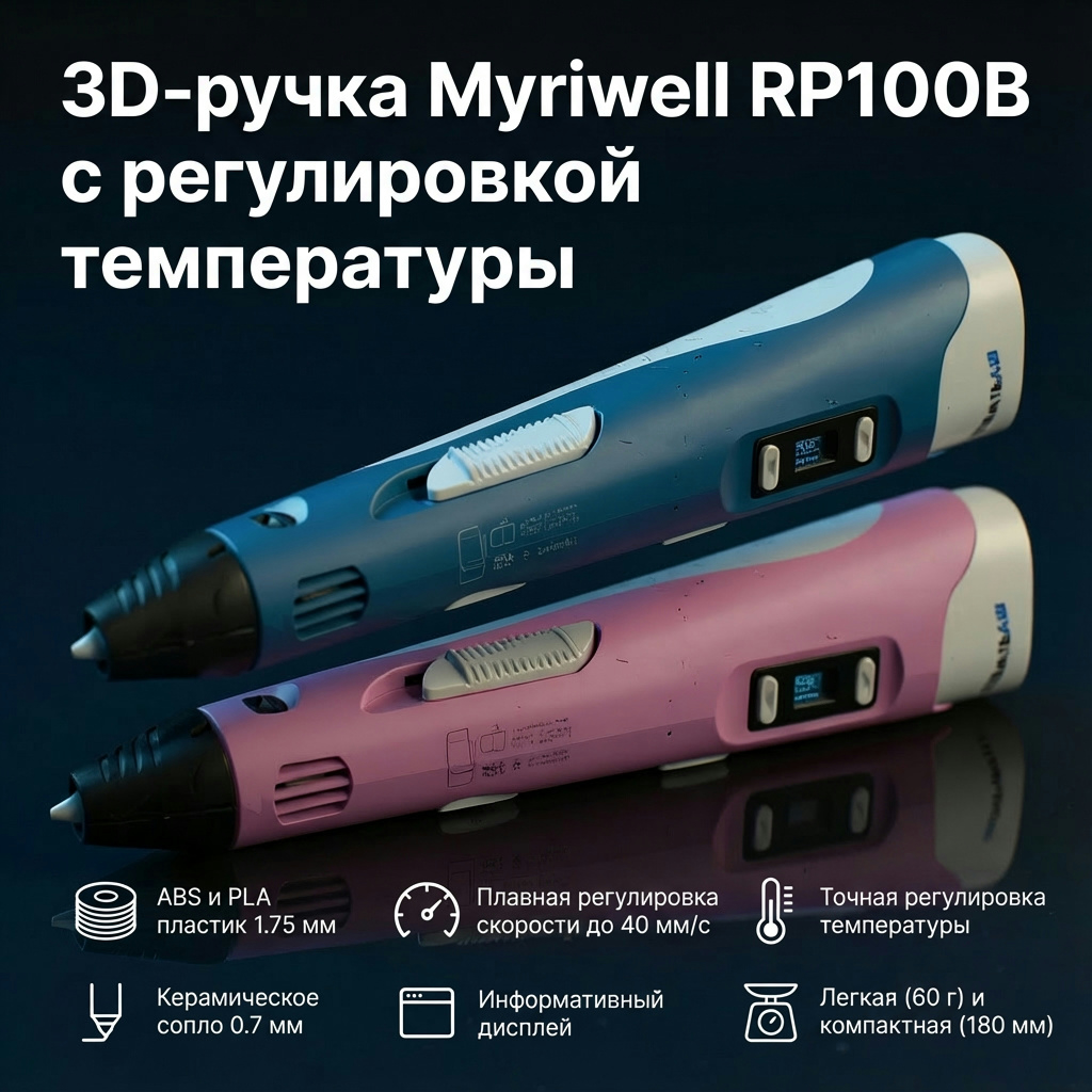 3D-ручка Myriwell RP100B с регулировкой температуры — изображение 4