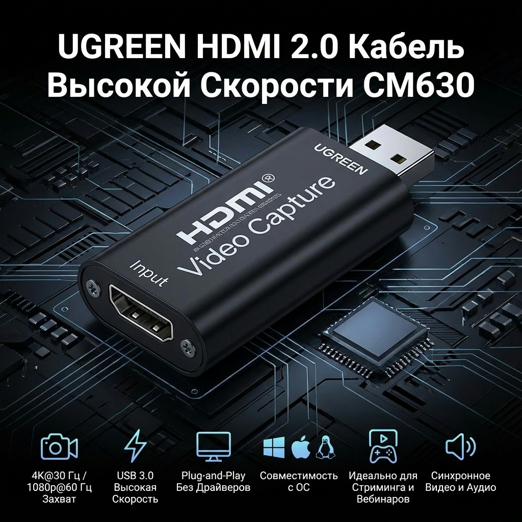 UGREEN HDMI 2.0 Кабель Высокой Скорости CM630