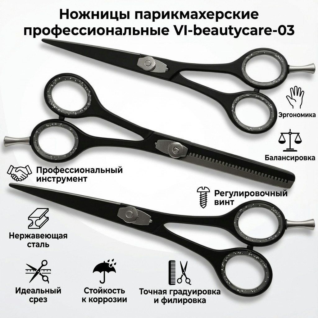 Ножницы парикмахерские профессиональные VI-beautycare-03