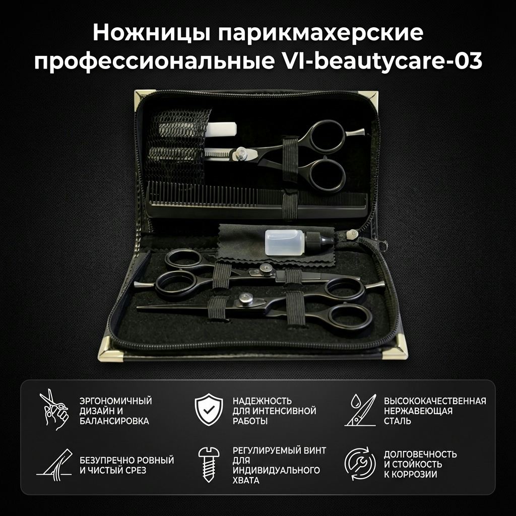 Ножницы парикмахерские профессиональные VI-beautycare-03 — изображение 2