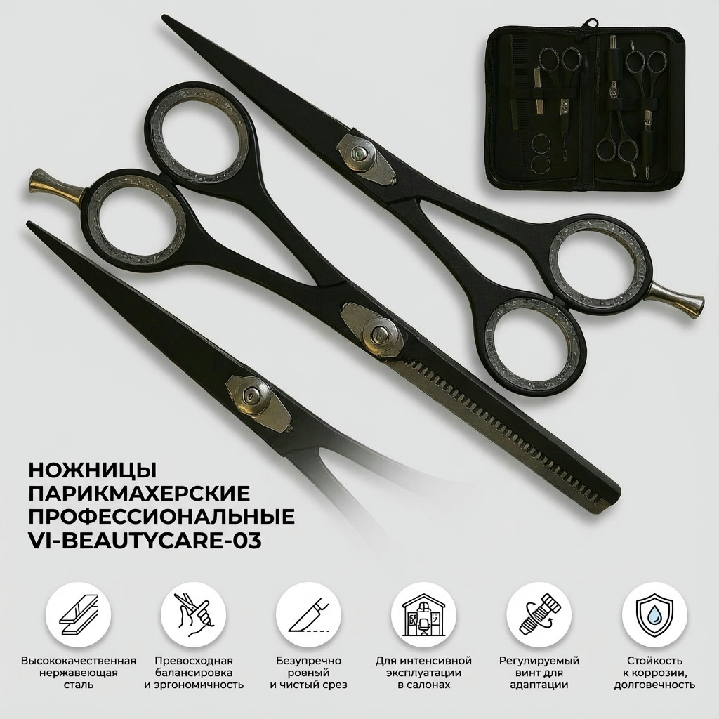 Ножницы парикмахерские профессиональные VI-beautycare-03 — изображение 3