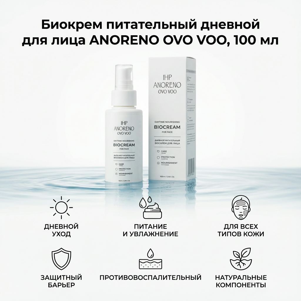 Биокрем питательный дневной для лица ANORENO OVO VOO, 100 мл