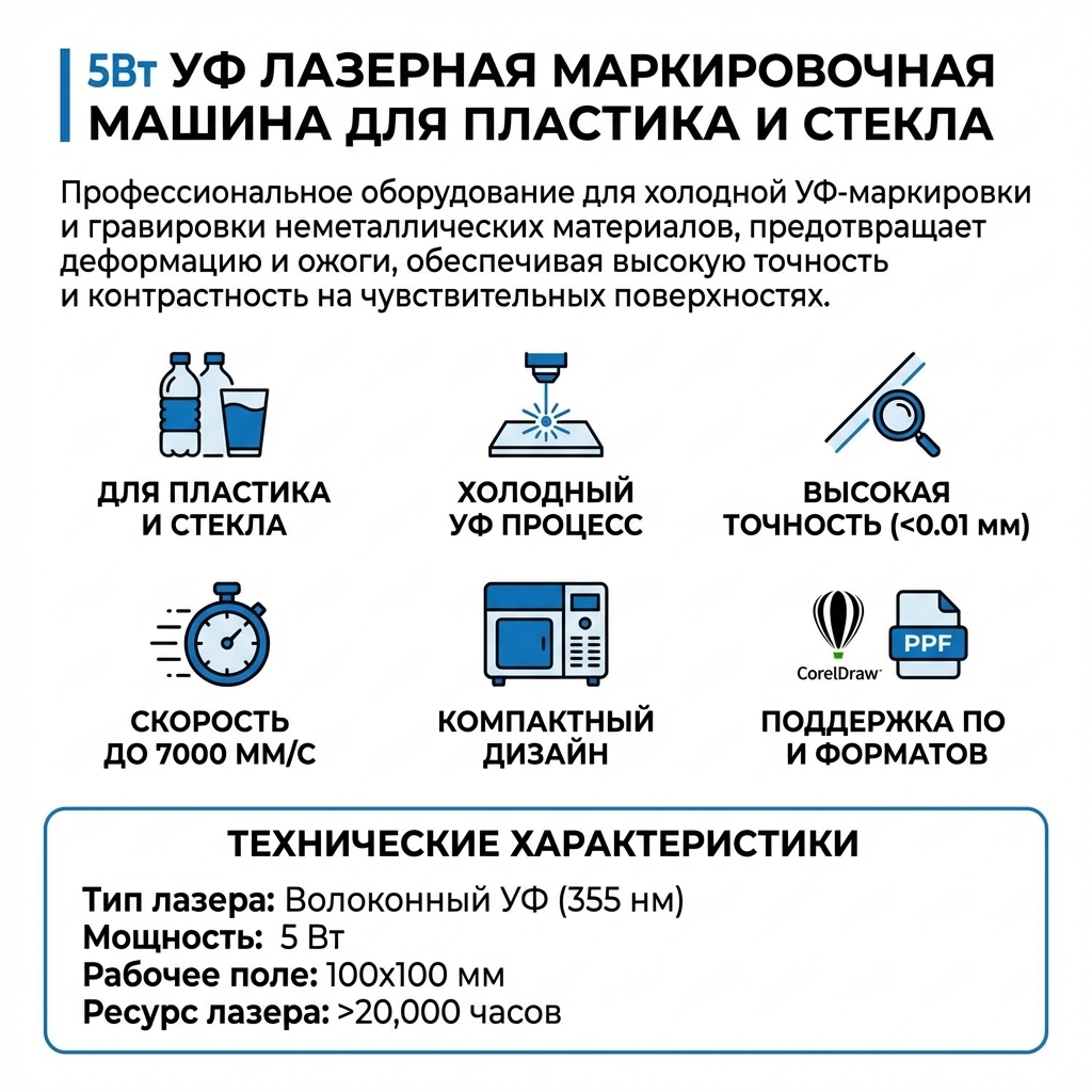 УФ лазерный маркиратор 5W для пластика и стекла — изображение 2