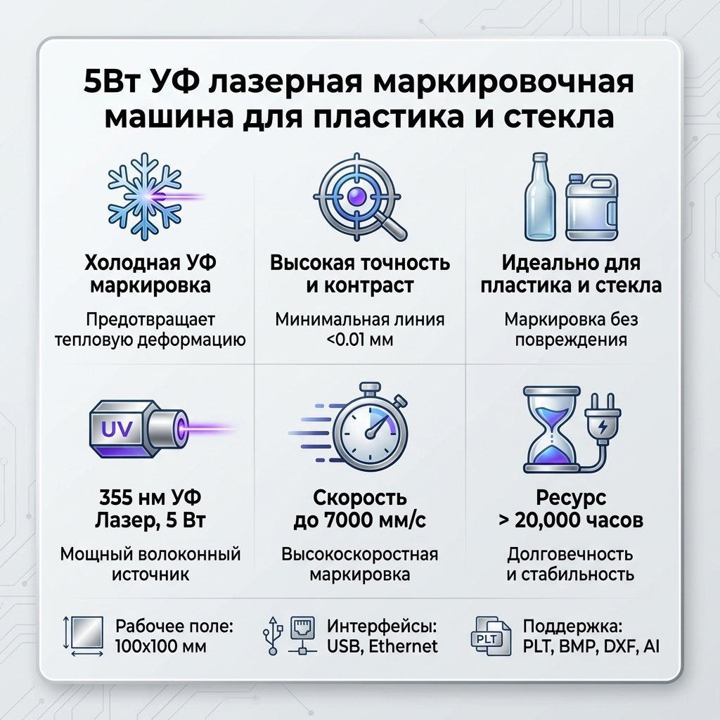 УФ лазерный маркиратор 5W для пластика и стекла — изображение 3
