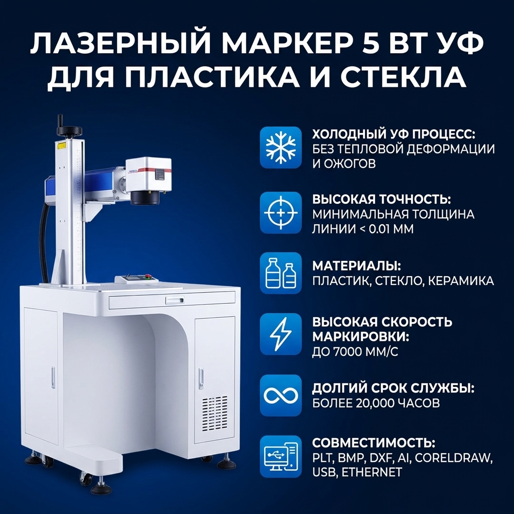 УФ лазерный маркиратор 5W для пластика и стекла — изображение 4