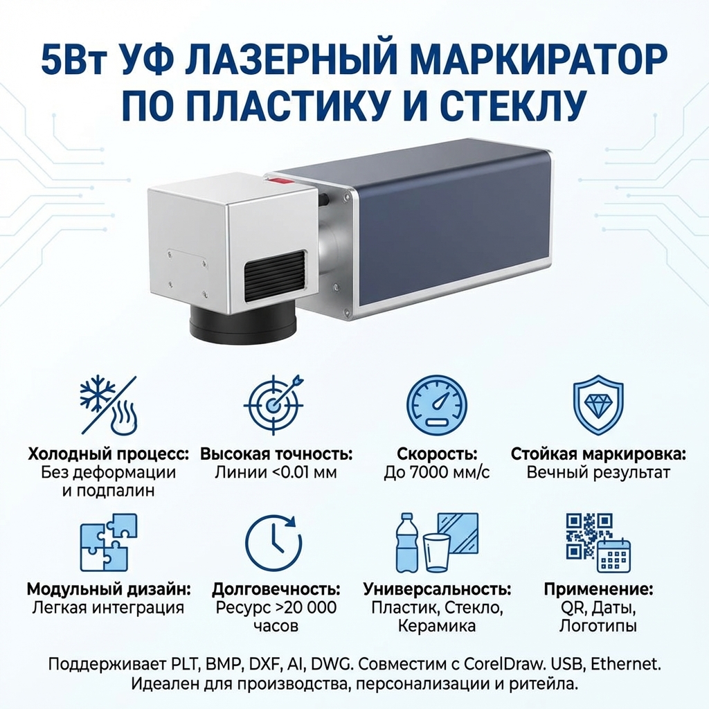 УФ лазерный маркиратор 5W для пластика и стекла — изображение 6