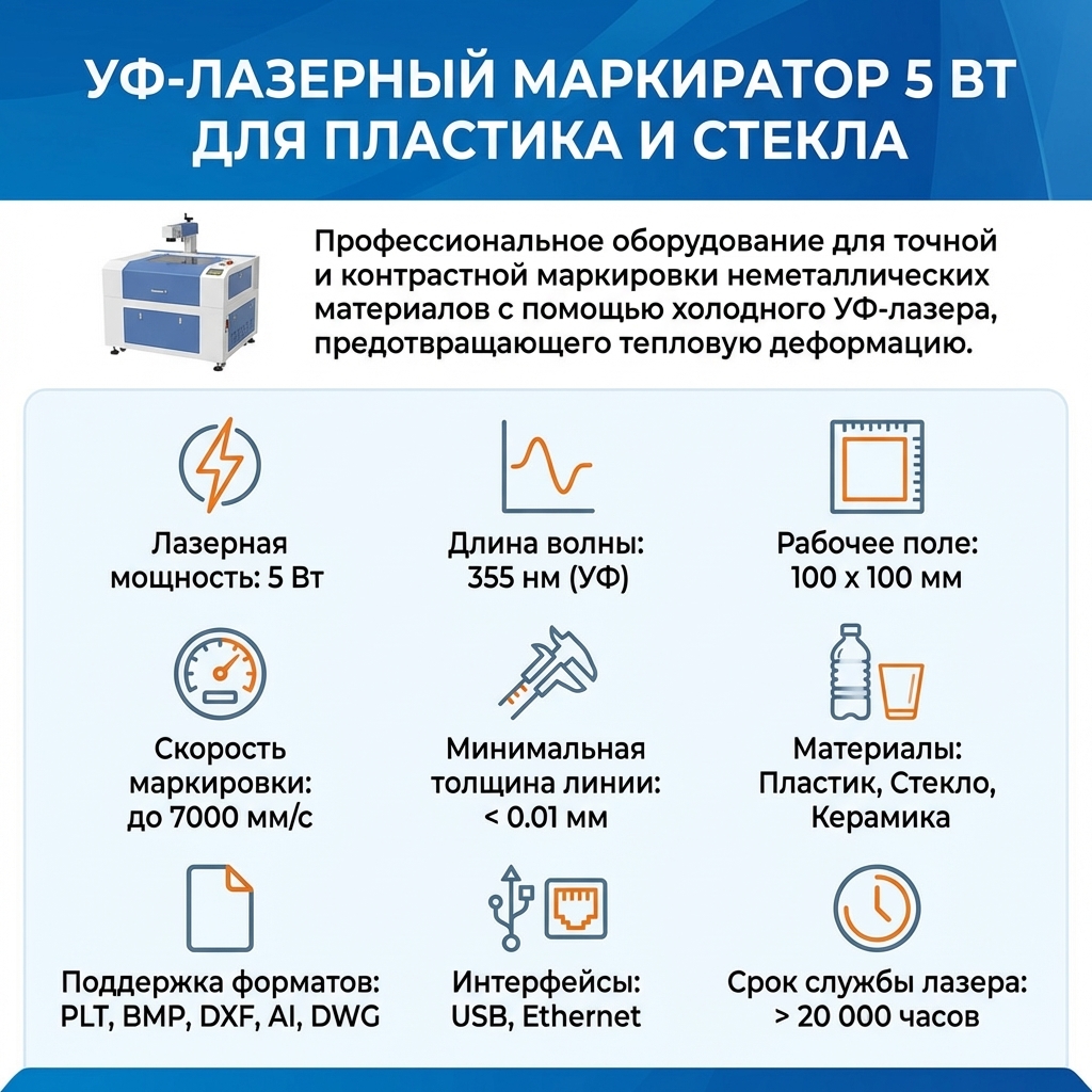 УФ лазерный маркиратор 5W для пластика и стекла — изображение 11