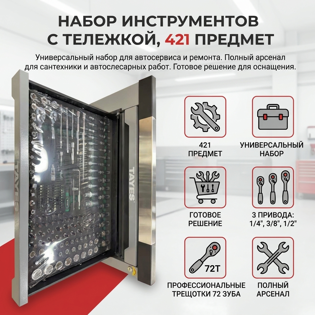 Тележка с набором инструментов, 421 предмет — изображение 4