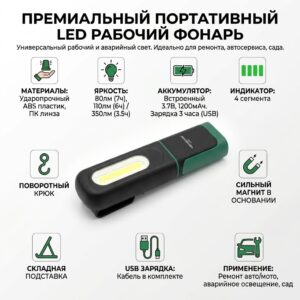 Премиальная светодиодная рабочая лампа с ультра длительным временем работы